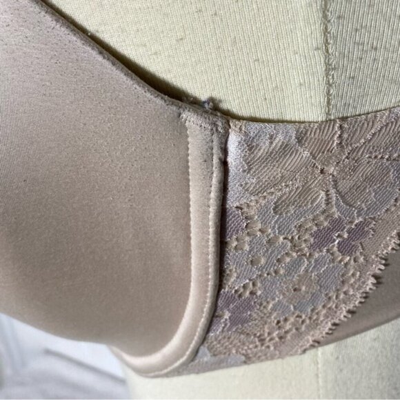 Victoria’s Secret Body By Victoria Lined Perfect Coverage Nude Beige Bra 34DDD/F - Picture 7 of 11